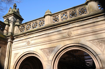 Obraz premium A segment of the historic and iconic Bethesda Terrace located inside New York City's Central Park.