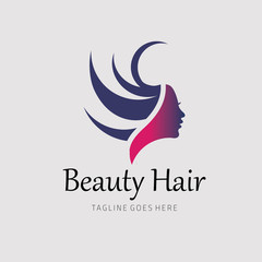 Naklejka na ściany i meble Beauty hair logo design template. Vector illustration