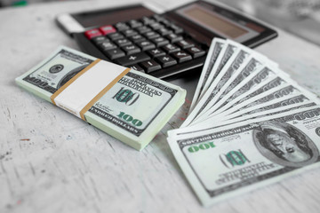 Fototapeta premium pack of 100 dollar notes