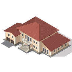 Cottage Isometric Vector