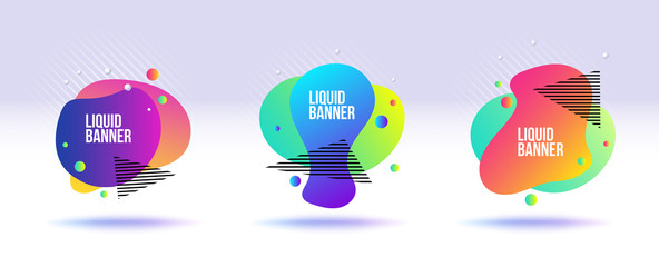 Liquid banner collection. Abstract fluid and liquid banner for replace text.