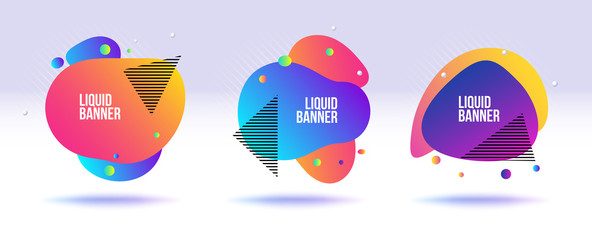 Liquid banner collection. Abstract fluid and liquid banner for replace text.