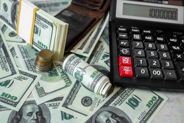 Fototapeta premium Hundreds of notes on the table