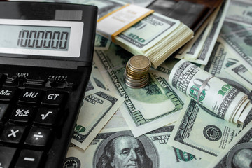 Fototapeta premium Hundreds of notes on the table