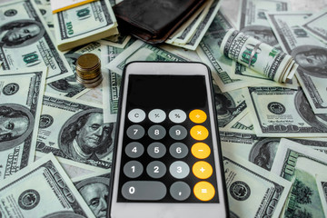 Fototapeta premium Hundreds of notes on the table