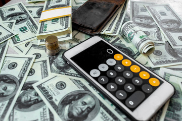 Fototapeta premium Hundreds of notes on the table