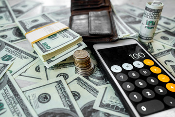 Naklejka premium Hundreds of notes on the table