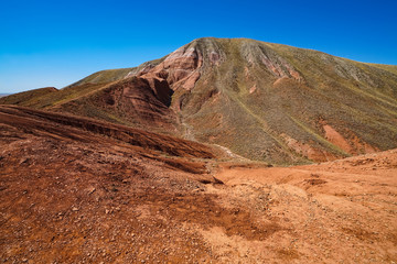View of the northern slope of the mountain Big Bogdo in the direction to the lake Baskunchak. You can also go around the mountain and return to the point of ascent.