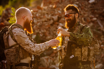 Soldiers Celebrating victory.