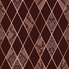 Poster Im Rahmen Snakeskin Luxury Geometric Seamless Pattern. Vector Background © kronalux