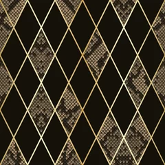 Gardinen Snakeskin Luxury Geometric Seamless Pattern. Vector Background © kronalux