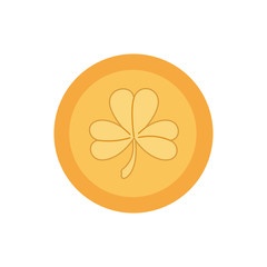 coin with clover isolated icon