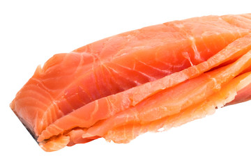 Fillet of trout isolated on white background