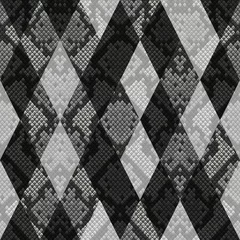 Plexiglas foto achterwand Snakeskin Reptile Geometric Seamless Pattern. Vector Background © kronalux
