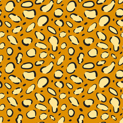 Seamless leopard print texture. Jaguar fur repeat.