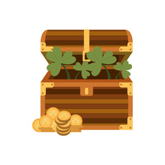 chest with coins isolated icon