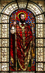 Fototapeta premium Saint Dionysius , stained glass, Saint Vincent de Paul church, Paris