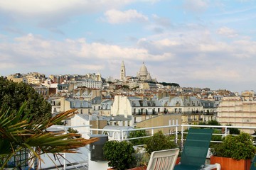 view, city, paris, Sacré-Cœur, Montmartre, panorama, architecture, cityscape, skyline,	