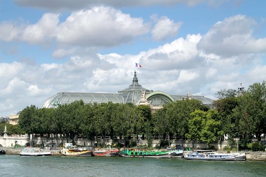 view of paris, france, grand palias, architecture, river, building, landscape, panorama, view,  landmark, 