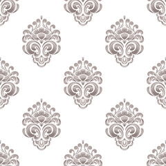 Vector damask seamless pattern background. Classical luxury old fashioned damask ornament, royal victorian seamless texture for wallpapers, textile, wrapping. Exquisite floral baroque template.