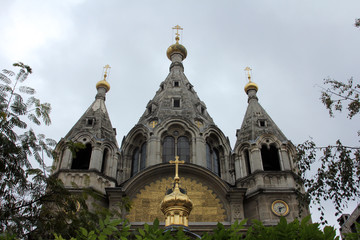 Fototapeta na wymiar Cathedral Saint Alexander Nevsky in Paris, Paris