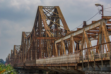 Hanoi, Vietnam - the Cau Chuong Duong, over the Red River, is probably the most famous bridge in Hanoi, and often used for photo shootings