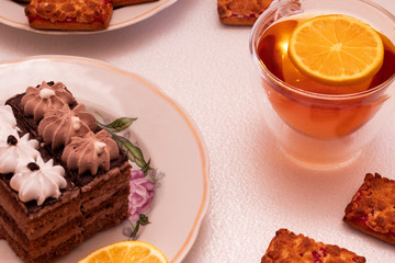 tasty cake on a saucer