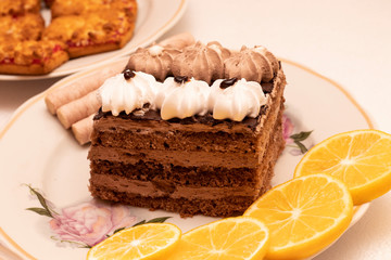 tasty cake on a saucer