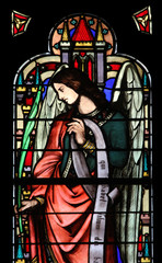 Angel, stained glass window from Saint Germain-l'Auxerrois church, Paris