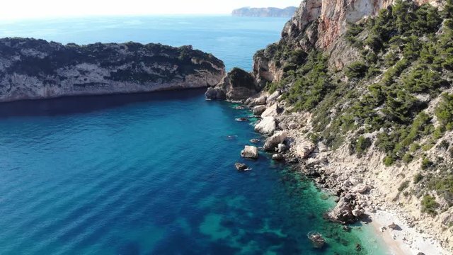 Aerial view of the mediterranean sea in from Valencia Spain.