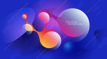 Abstract minimal gradient shapes and geometric pattern composition. Colorful gradient background. Vector abstract modern graphic design for template, poster, wallpaper, flyer, banner