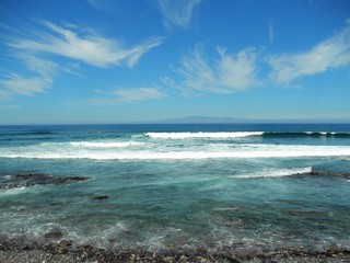 Fototapeta na wymiar Atlantic ocean landscape. View of the island of La Gomera. Tenerife