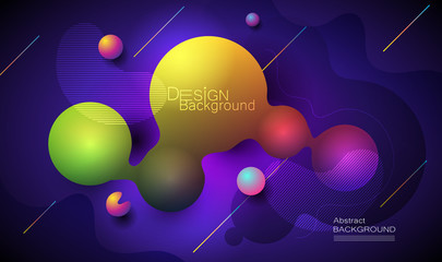 Minimal abstract 3d shape fluid and liquid gradient colorful background for layout, banner, poster, template, flyer. Vector modern graphic color design, Futuristic trendy dynamic pattern elements