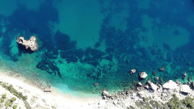 Aerial view of the mediterranean sea in from Valencia Spain.