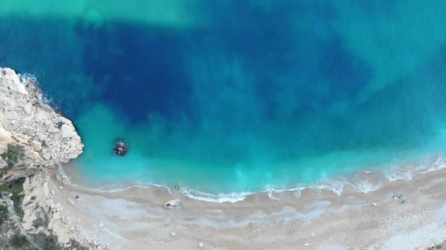 Aerial view of the mediterranean sea in from Valencia Spain.