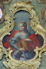 Saint Catherine of Alexandria altarpiece in the Church of Saint Francis Xavier in Vugrovec, Croatia