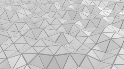 White triangular abstract background, Glossiness surface. 3d Rendering