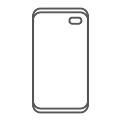 Display hole for two selfie camera thin line icon, device and communication, smartphone sign, vector graphics, a linear pattern on a white background.
