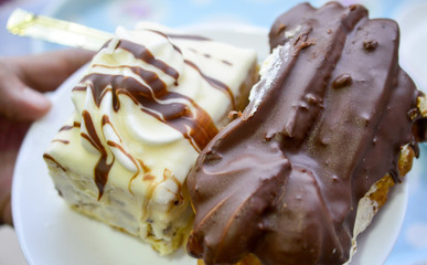 sweet cake served in a plate