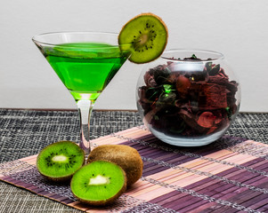 Still-life with a drink and fruit 