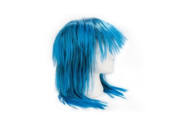 Fototapeta premium Fashion color wig on white background