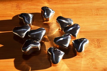 kostki do napojów serca ze stali  © agnes78