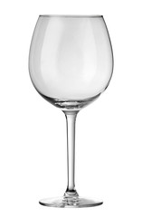 Empty glass for wine isolated on white background with clipping path.