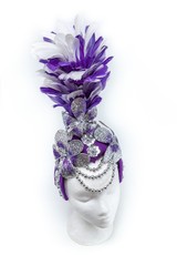 carnival wig on white background.
