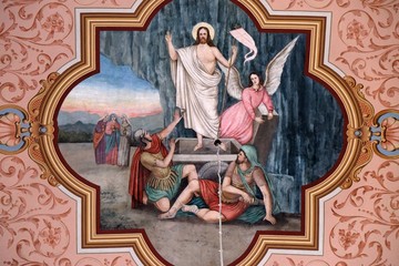 The Resurrection of Jesus, fresco in the church of Saint Matthew in Stitar, Croatia 