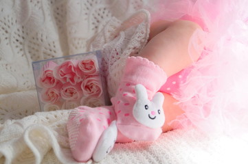 Fototapeta na wymiar Baby in pink, pink mood