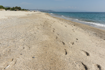 Italia Calabria Mare orme sulla sabbia