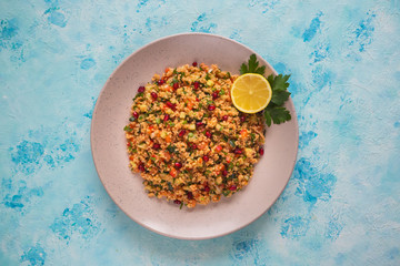 Traditional turkish food bulgur salad - Kisir. 
