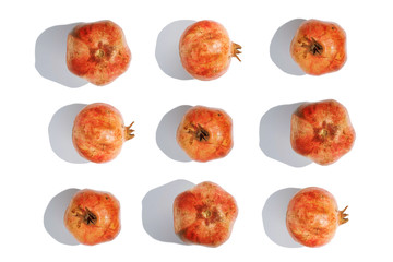 Fototapeta na wymiar pomegranate on a white background, layout for the substrate, isolate