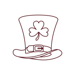 leprechaun hat with clover isolated icon